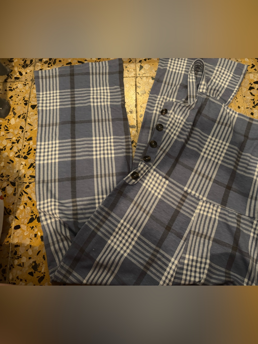 NWOT Derek Heart Light Blue and White Plaid Sleeveless Jumper